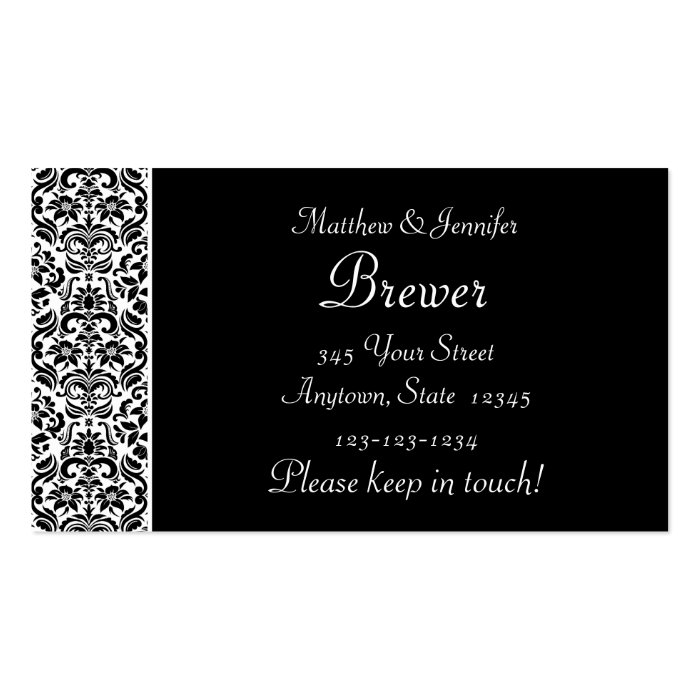 Bride and Groom Contact Information Card Business Card Templates