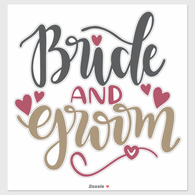 Bride And Groom Contour Sticker (Sheet)