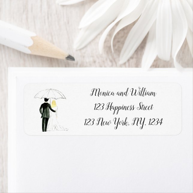 Bride and Groom Couple Elegant Classic Wedding Label (Insitu)