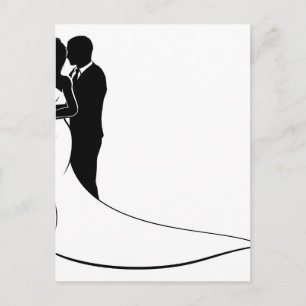 Bride and Groom Couple Wedding Silhouette Postcard