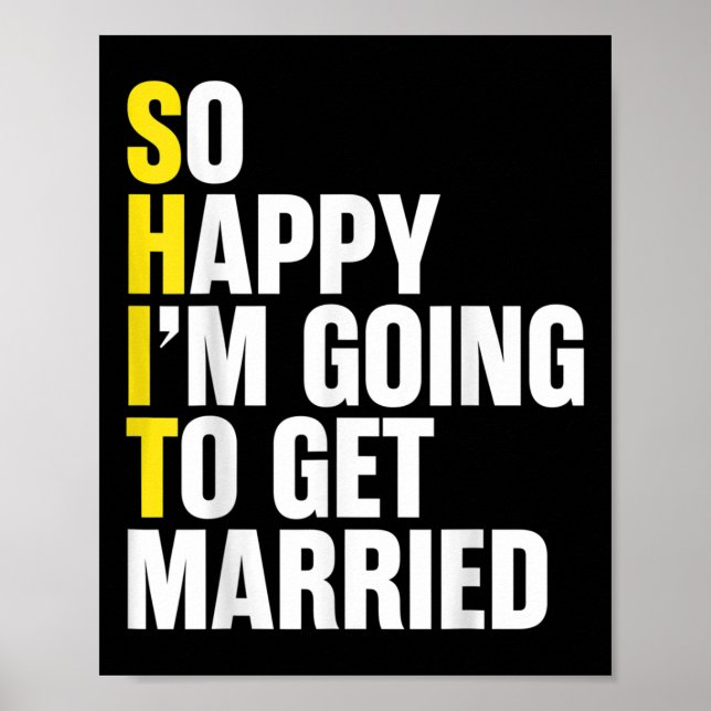 Bride And Groom Couples Funny Engagement Wedding M Poster (Front)