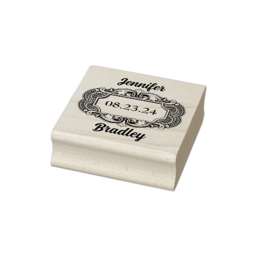 Bride and Groom Couples Save the Date Rubber Stamp