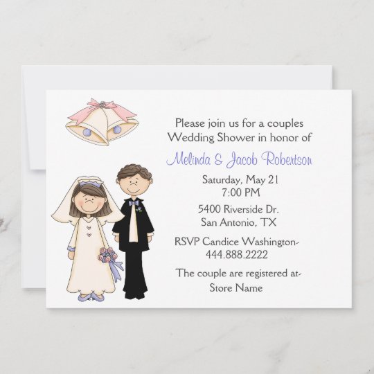 Bride and Groom Couples Wedding Shower Invitation
