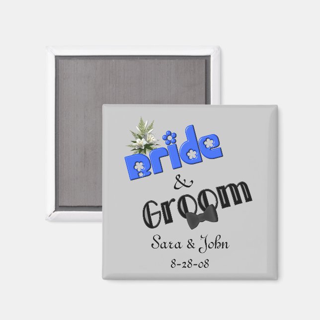 Bride And Groom Cute Wedding Favor  Magnet (Front/Back)