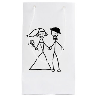 "Bride and Groom" design gifts and products Small Gift Bag