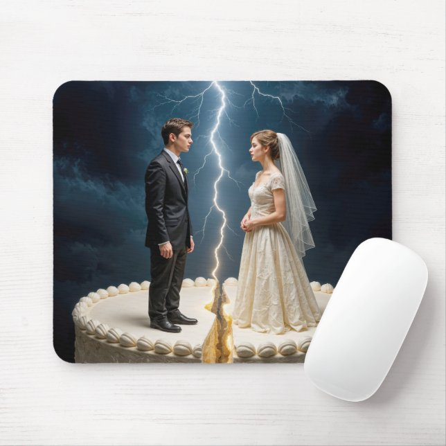 Bride and Groom Divorce Cake Mouse Pad (With Mouse)