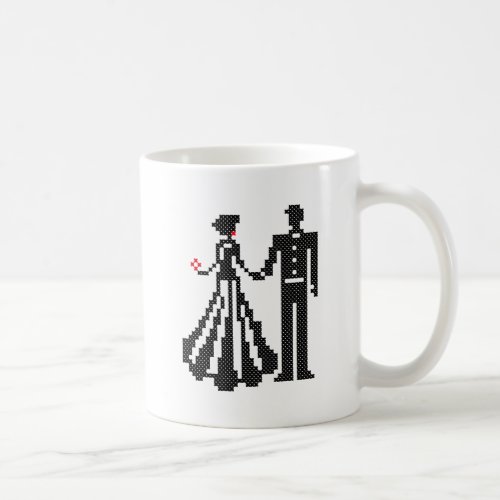 BRIDE AND GROOM ELEGANT CROSS_STITCH DESIGN COFFEE MUG