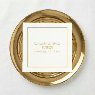 Bride and Groom elegant gold wedding napkin