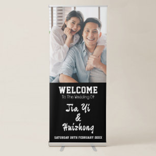 Bride And Groom Elegant Wedding Welcome Retractable Banner