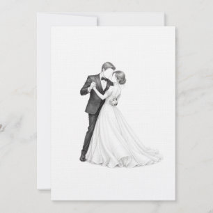Bride and Groom First Dance Coloring Page Art Thank You Card