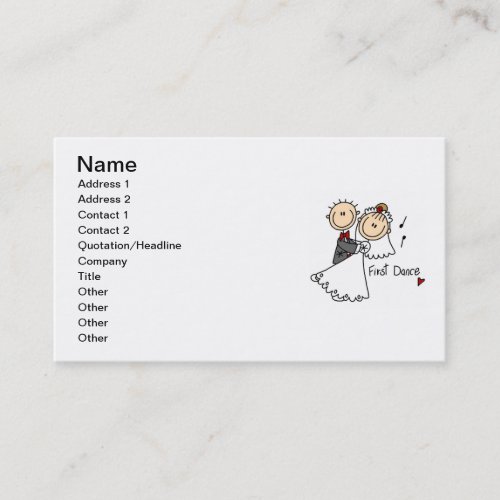 Bride and Groom First Dance T-shirts and gifts Business Card Template