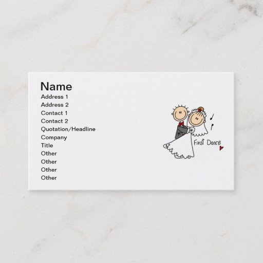 Customizable Bride and Groom First Dance T-shirts and gifts Business Card Template