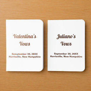 Bride and Groom Foil Vow Pocket Notebooks
