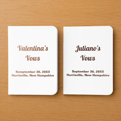 Bride and Groom Foil Vow Pocket Notebooks