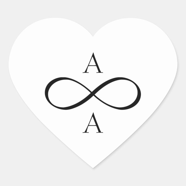 Bride and Groom Forever Infinity Heart Sticker (Front)