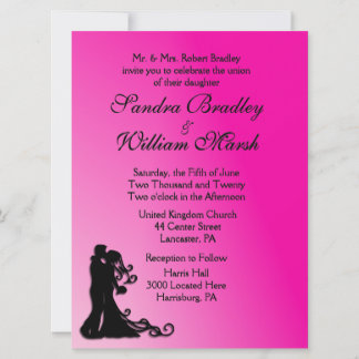 Bride and Groom Fuchsia Invitation