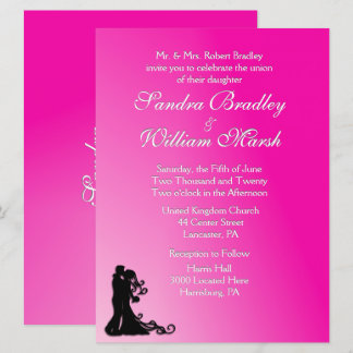 Bride and Groom Fuchsia Invitation
