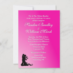 Bride and Groom Fuchsia Invitation