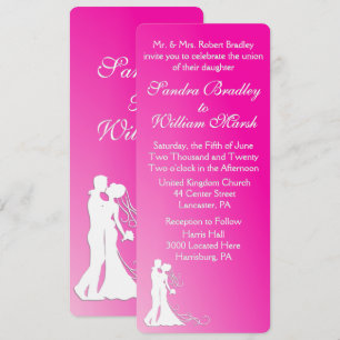 Bride and Groom Fuchsia Invitation