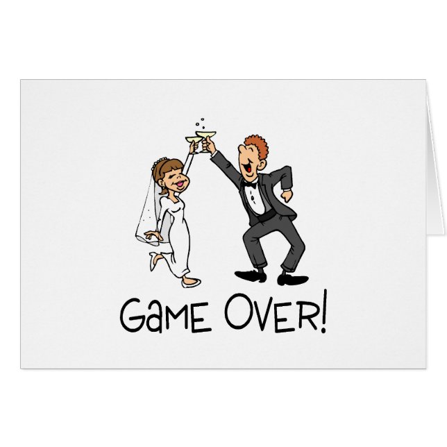 Bride and Groom Game Over Cards (Front Horizontal)