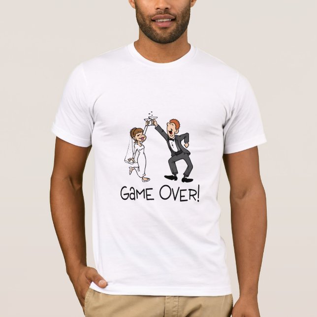 Bride and Groom Game Over T-Shirt (Front)