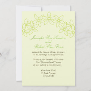 Bride And Groom Garden Wedding Flower Floral Invitation