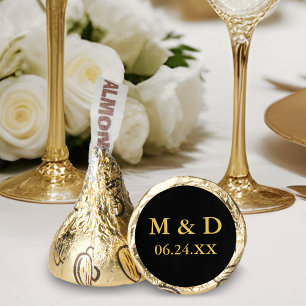 Bride and Groom Gold Initials Wedding Hershey®'s Kisses®