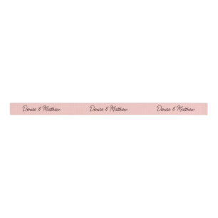 Bride and Groom Gossamer Pink Grosgrain Ribbon