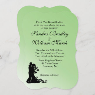 Bride and Groom Green Wedding Invitation