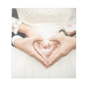 Bride and Groom Holding Hands (Wedding) (Marriage) Notepad