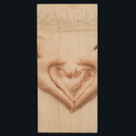 Bride and Groom Holding Hands (Wedding) (Marriage) Wood Flash Drive<br><div class="desc">The item features an attractive image of a man and woman holding hands on their wedding day. Their hands come together to form the shape of a heart,  symbolizing love,  commitment and companionship.</div>