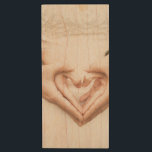Bride and Groom Holding Hands (Wedding) (Marriage) Wood Flash Drive<br><div class="desc">The item features an attractive image of a man and woman holding hands on their wedding day. Their hands come together to form the shape of a heart,  symbolizing love,  commitment and companionship.</div>