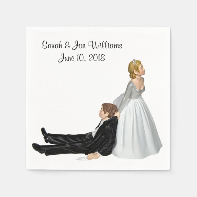 Bride and Groom Humor Paper Napkins (Front)