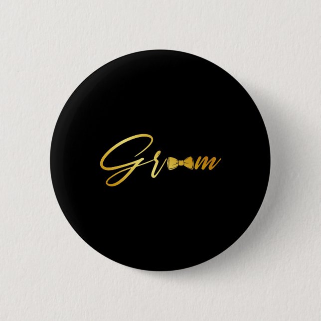 Bride And Groom Husband And Wife Matching Wedding  Button (Front)
