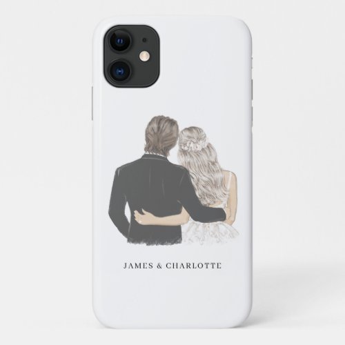Bride and Groom Illustration Case_Mate iPhone Case