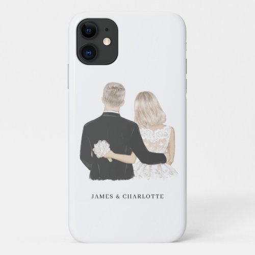 Bride and Groom Illustration Case_Mate iPhone Case