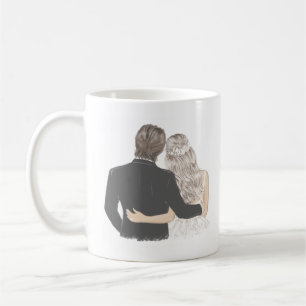 Bride and Groom Illustration Coffee Mug
