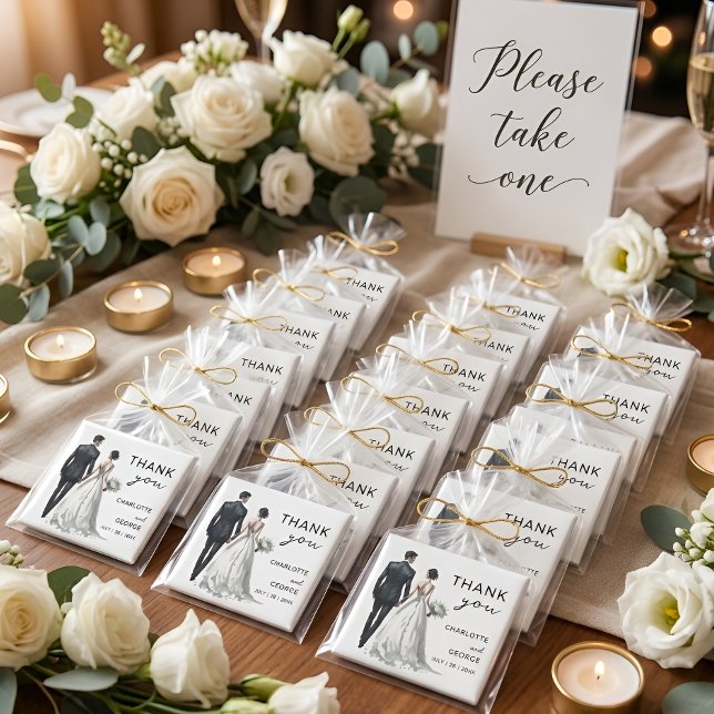 Bride and Groom Illustration Wedding Favors Magnet (Creator Uploaded)
