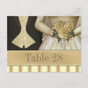Bride and Groom (ivory) Wedding Table Number