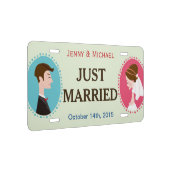 Bride and Groom Just Married - Personalized License Plate (Right)