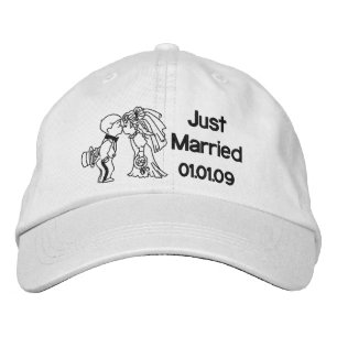 Bride and Groom Kiss - Just Married Embroidered Baseball Cap