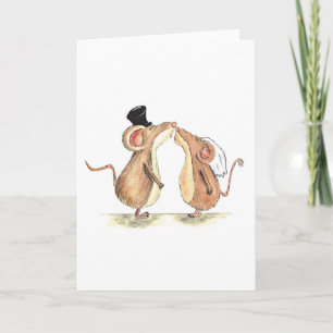 Bride and Groom - Kissing Mice - Gift for Wedding Card