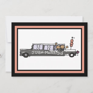 Bride and Groom Limo Elopement Announcement