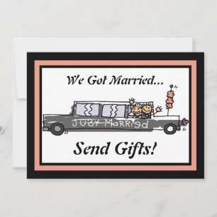 Bride and Groom Limo Elopement / Reception Invitation