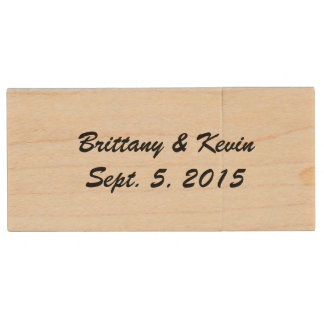 Bride and Groom Love Hearts USB Wooden Flash Drive