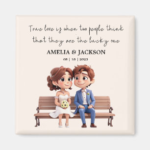 Bride and Groom Love Quotes Wedding Favors Magnet