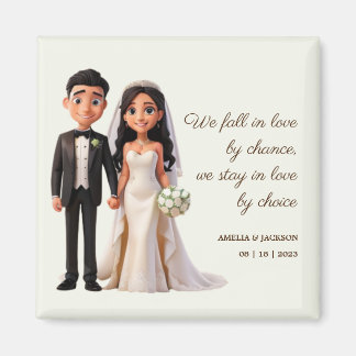 Bride and Groom Love Quotes Wedding Favors Magnet