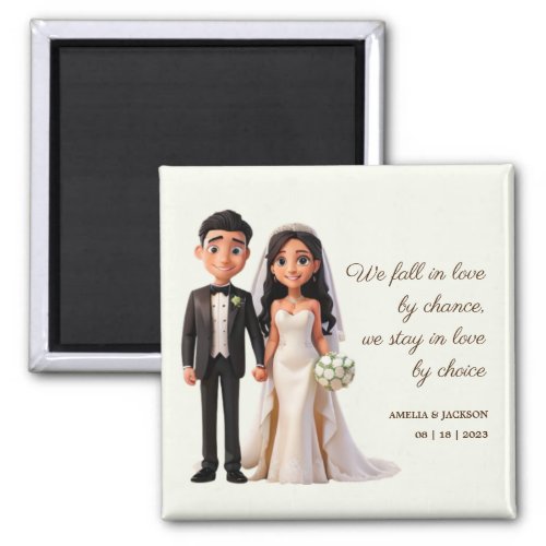 Bride and Groom Love Quotes Wedding Favors Magnet