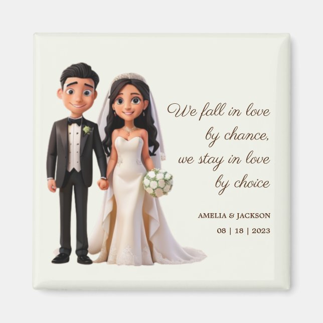 Bride and Groom Love Quotes Wedding Favors Magnet (Front)