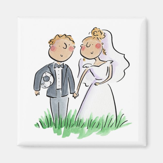 Bride and Groom Magnet (Front)